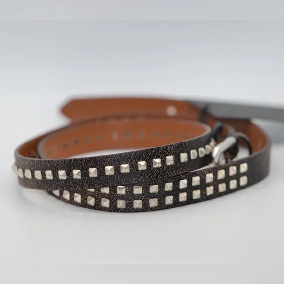NEW! The Kooples Brown Leather Silver Studded Belt Punk Rock Size 2 NWT NEW! The Kooples Brown Leather Silver Studded Belt Punk Rock  main image 2